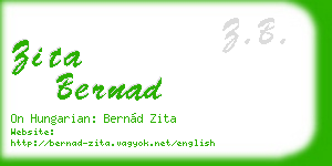 zita bernad business card