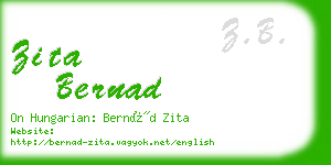 zita bernad business card